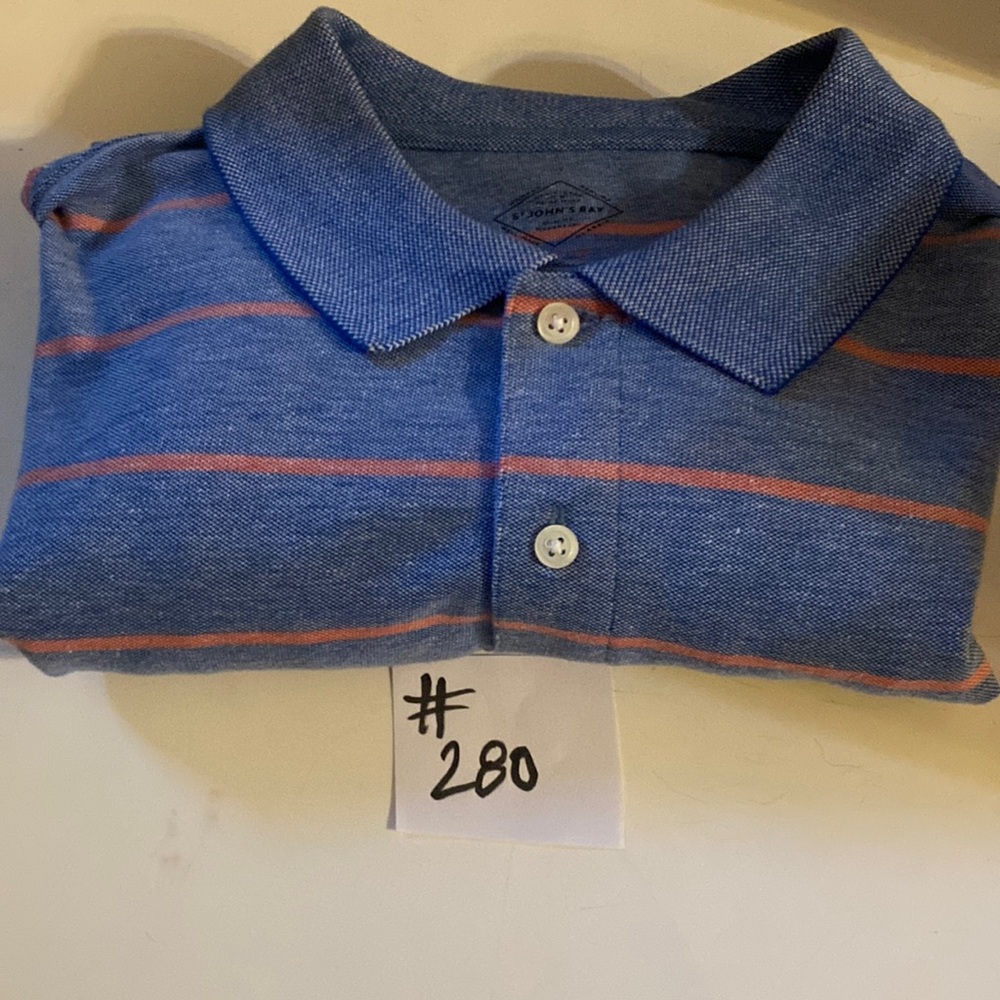 St. John’s Bay blue striped polo. Size XL